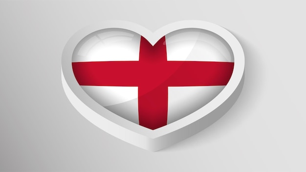 Vector Corazón patriótico con bandera de Inglaterra Un elemento de impacto para el uso que desea hacer de él