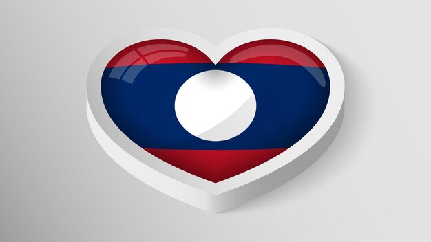 Vector Corazón patriótico con bandera de Laos Un elemento de impacto para el uso que desea hacer de él