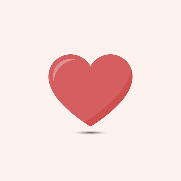 Vector de corazón rojo Símbolo del día de San Valentín o concepto de emoticono de redes sociales