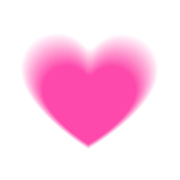Vector corazón rosado borroso sobre fondo blanco