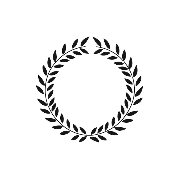 Vector vector de corona de hojas circulares elegantes para premios y reconocimientos