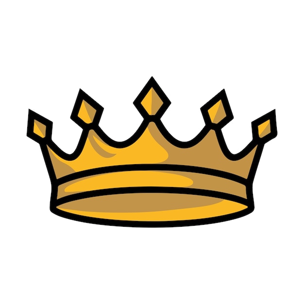 Vector de la corona y icono del vector de la corona de oro real
