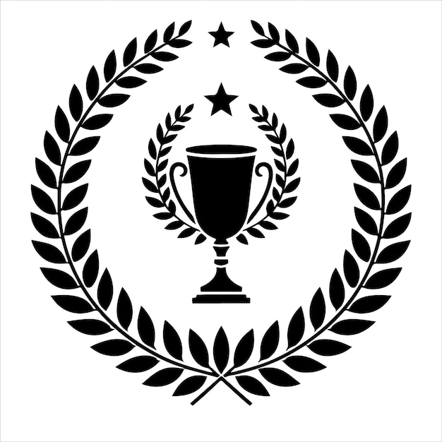 Vector de coronas de laurel Vector de hojas de lauril icono fondo blanco