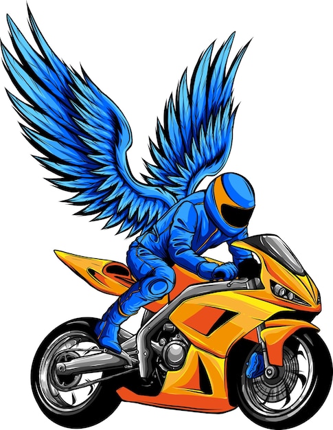 vector de corredor de moto deportiva montando rápido
