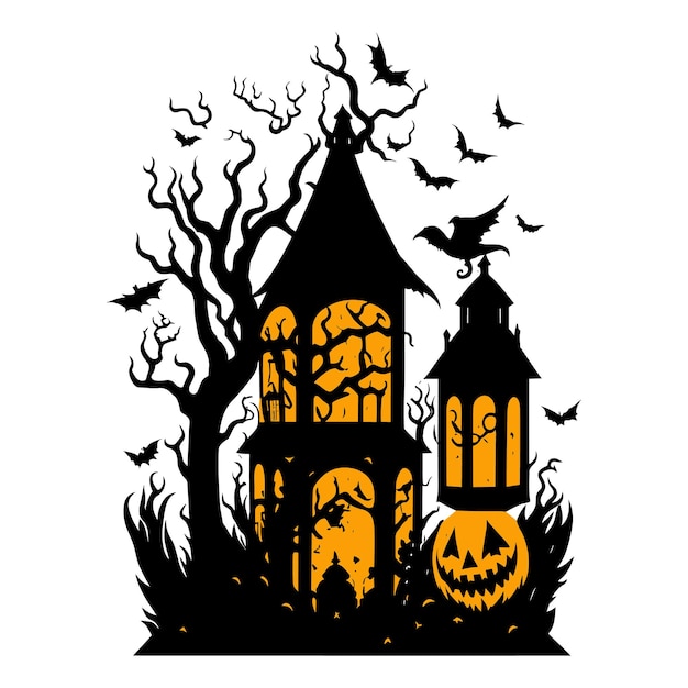 Vector de corte de papel de linterna de halloween