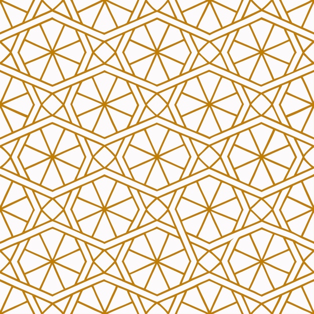 Vector sin costuras patrón geométrico dorado y blanco kumiko japonés