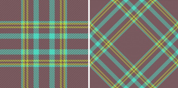 Vector sin costuras de tela de chequeo con un patrón de fondo textil de tartan en conjunto