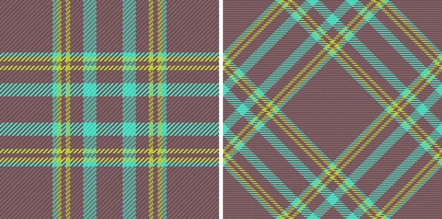 Vector sin costuras de tela de chequeo con un patrón de fondo textil de tartan en conjunto