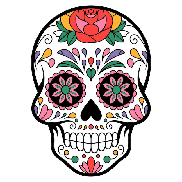 Vector del cráneo del Día de los Muertos