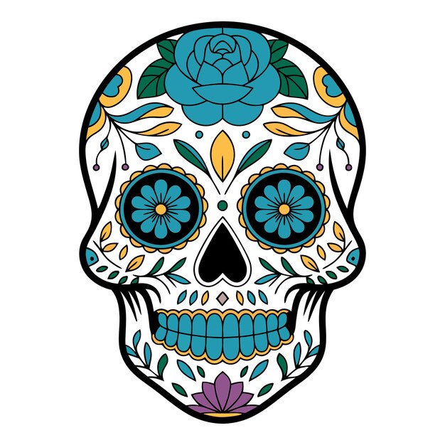 Vector del cráneo del Día de los Muertos