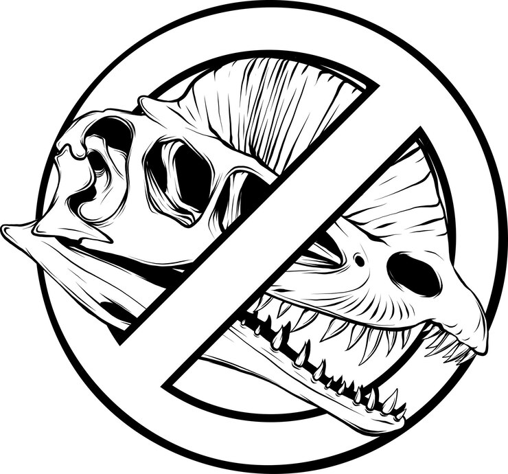 Vector vector de cráneo de dinosaurio dilophosaurus de línea negra