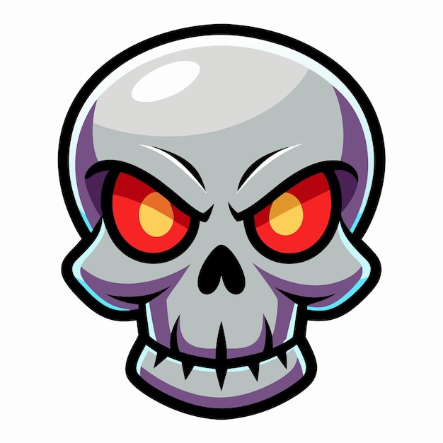 Vector de cráneos de dibujos animados divertidos y espeluznantes