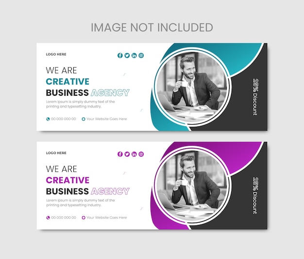 Vector creativo diseño de portada corporativa de Facebook amp somos una agencia de negocios creativa