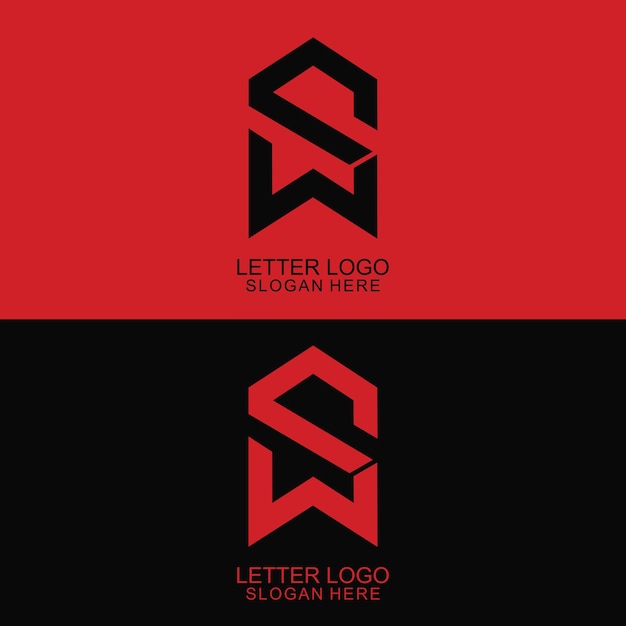 Vector creativo letra sw monograma hexágono logotipo diseño icono plantilla