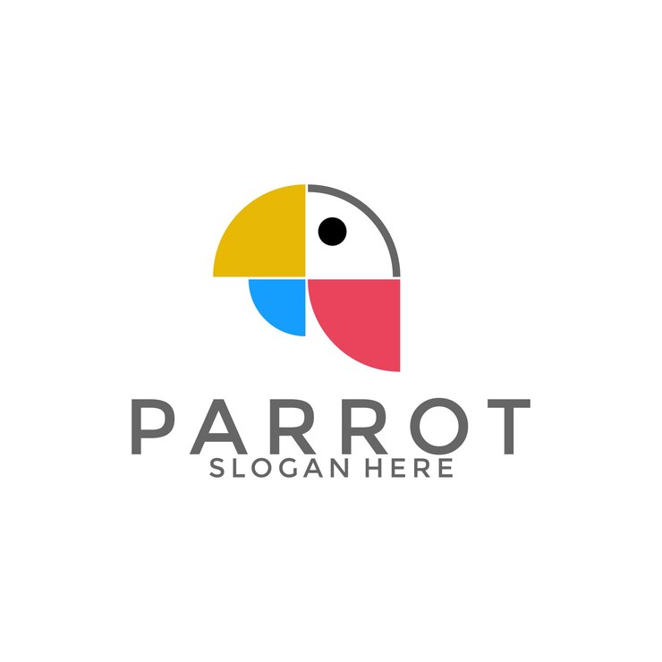 Vector vector creativo del logotipo de parrot plantilla de diseño de logotipo de colorful bird