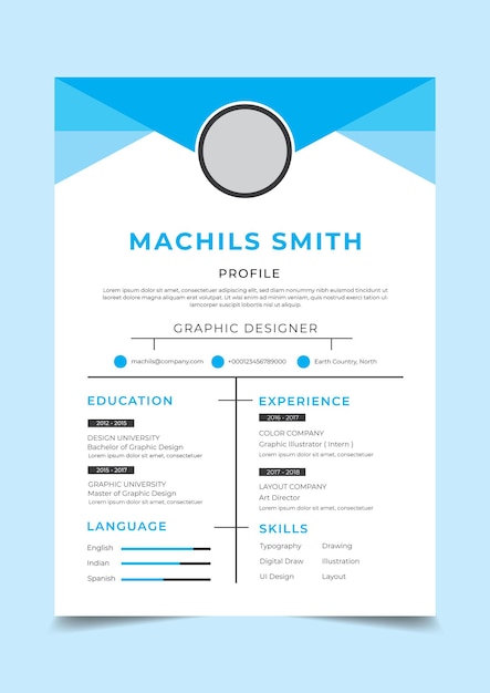 Vector creativo y moderno currículum o plantilla cv