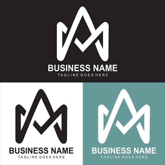 Vector creativo monograma letra ma diseño de logotipo