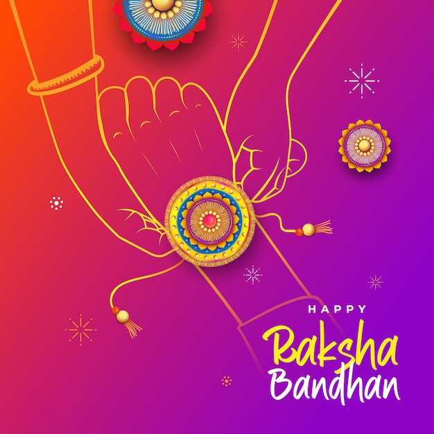 Vector creativo Rakhi Ilustración sobre fondo degradado para Raksha Bandhan ilustración vectorial