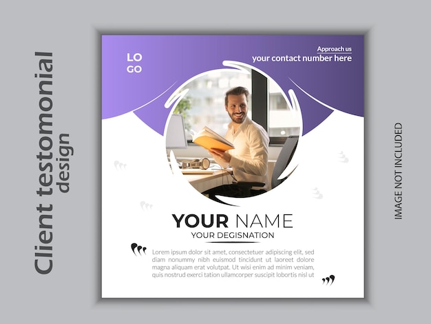 vector creativo testimonio del cliente retroalimentación del cliente diseño de plantillas de redes sociales