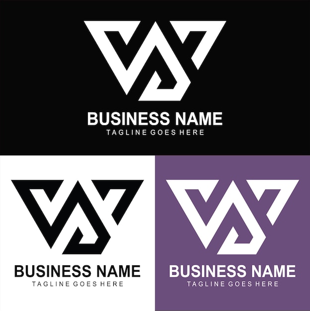 Vector creativo w basado en la letra icono logotipo