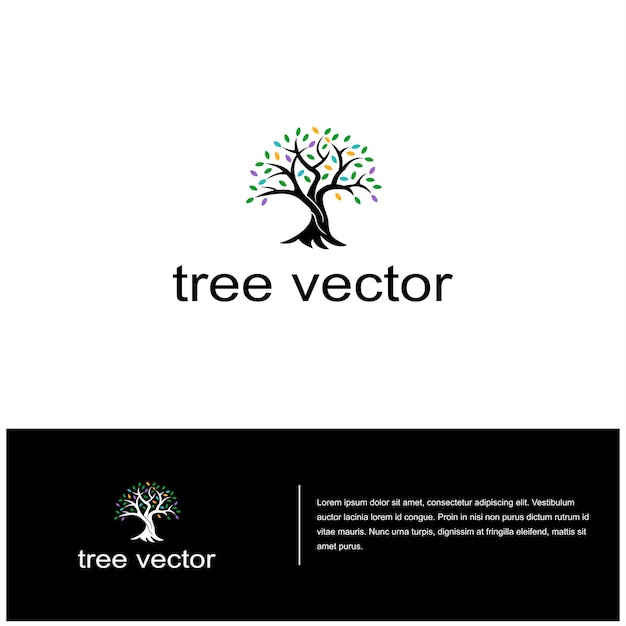 Vector de crecimiento de árboles silueta de roble vector de primavera de cultivo de plantas diseño de hojas