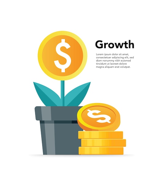 Vector de crecimiento Icono plano Ilustración del diseño Ilustración de stock