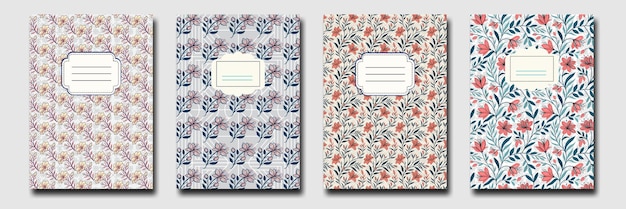 Vector Un cuaderno encantador para sus pensamientos estacionales portada de la página del cuaderno vector