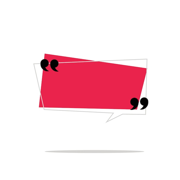 Vector cuadrado de comillas rojas