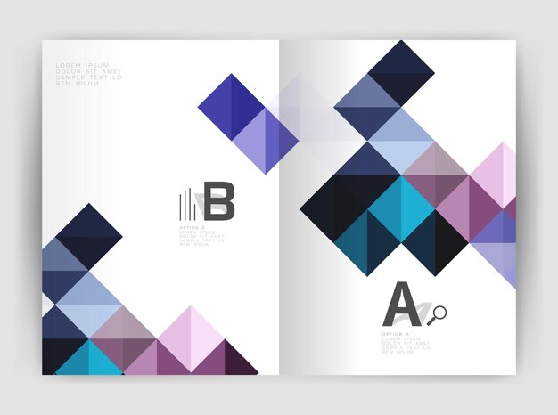 Vector cuadrado folleto de negocios a4 plantilla de impresión plantilla vectorial de fondo para imprimir diagrama de diseño de flujo de trabajo opciones de número o banner de diseño web