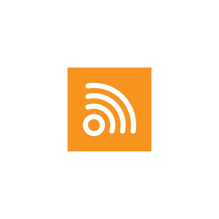 Vector un cuadrado naranja con un icono para WiFi