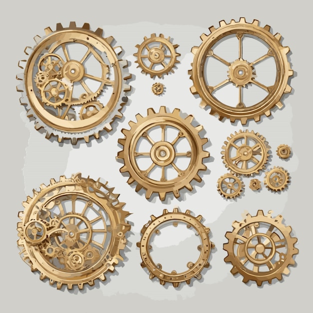 Vector vector de cuadro de engranajes steampunk