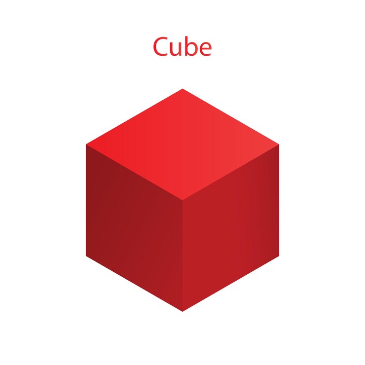 Vector vector cubo rojo con degradados