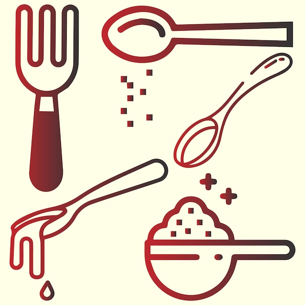 Vector de cuchara para elementos de cocina