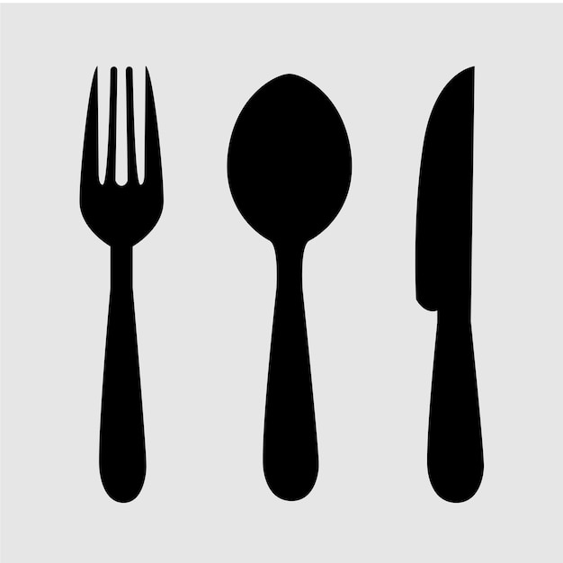 Vector de cuchillo, tenedor y cuchara