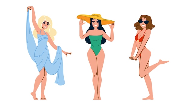 Vector de cuerpo mujer traje de baño