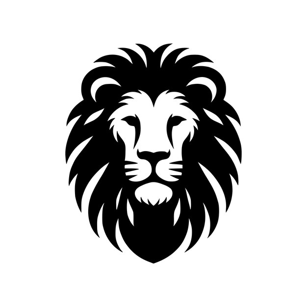 Vector del cuerpo de la silueta de la cabeza del león