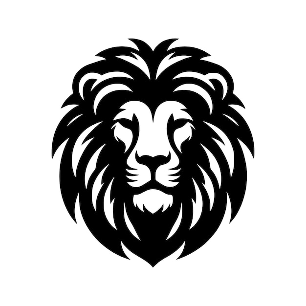 Vector del cuerpo de la silueta de la cabeza del león