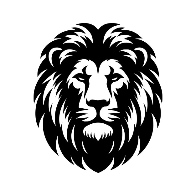 Vector del cuerpo de la silueta de la cabeza del león