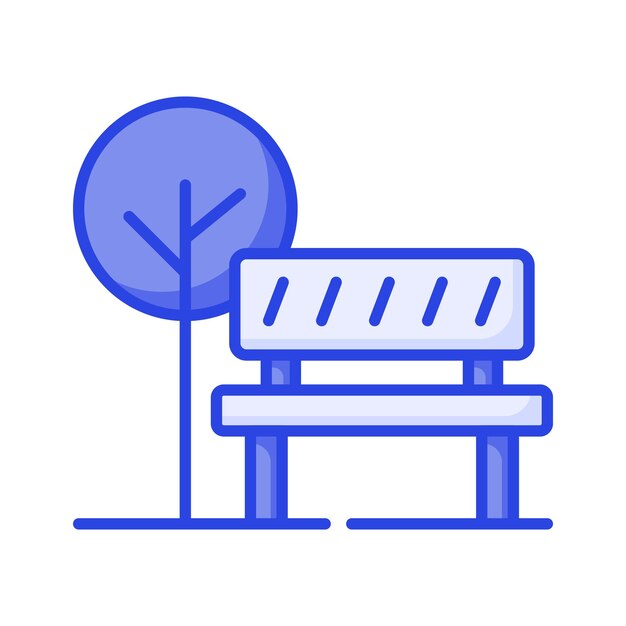 Vector cuidadosamente diseñado de banco de parque en estilo moderno fácil de usar y descargar