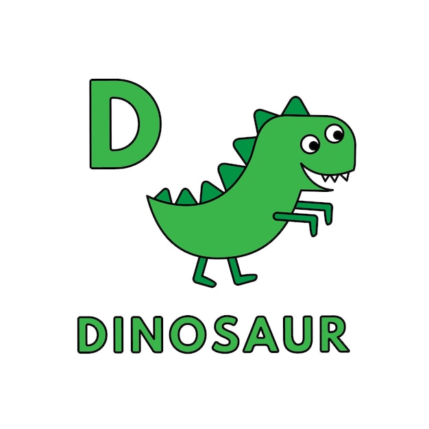 Vector Cute dibujos animados animales alfabeto dinosaurio ilustración