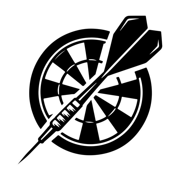 Vector de dardos deportivos Ilustración de la silueta de los deportes de tiro