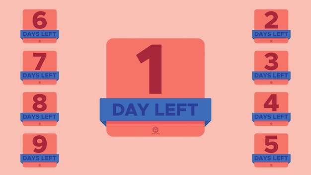 Vector de Days Left Perfect para eventos de fiesta de cuenta regresiva, etc.