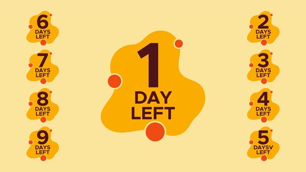 Vector de Days Left Perfect para la fiesta de eventos de cuenta regresiva, etc.