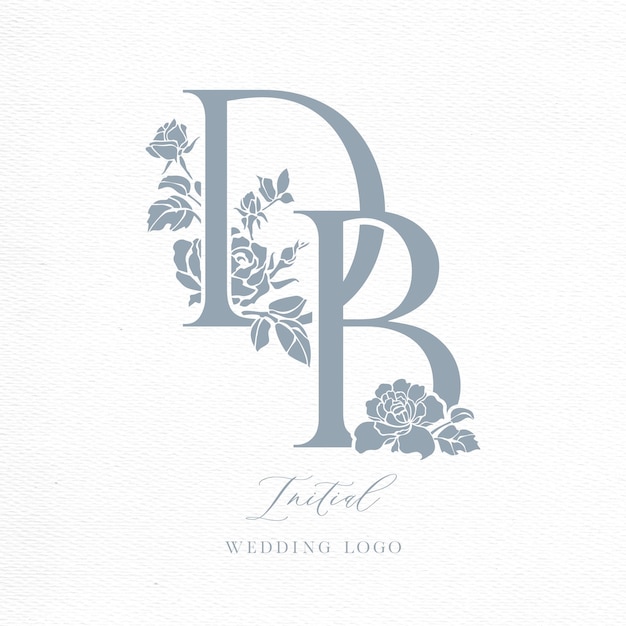 Vector DB inicial del monograma del logotipo de la boda