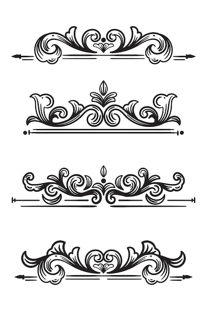Vector de decoración de adorno floral vintage
