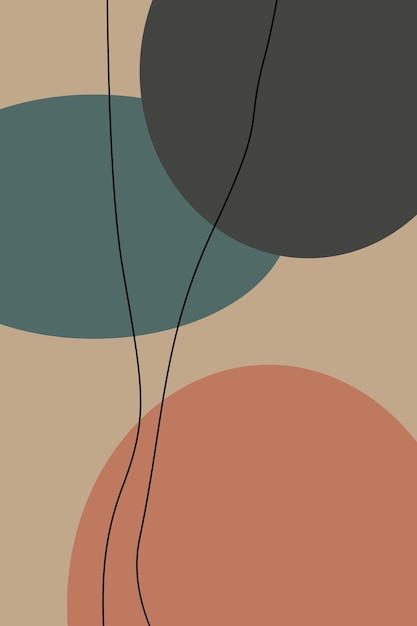 Vector de decoración de arte de pared beige bohemio abstracto