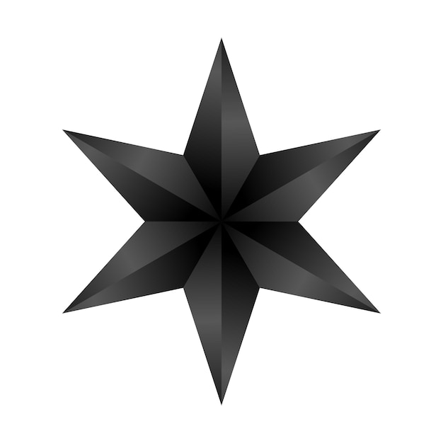 Vector vector decorativo estrella negra sobre fondo blanco
