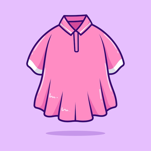 Vector vector delantera de la camisa de mujer rosa con un cuello aislado