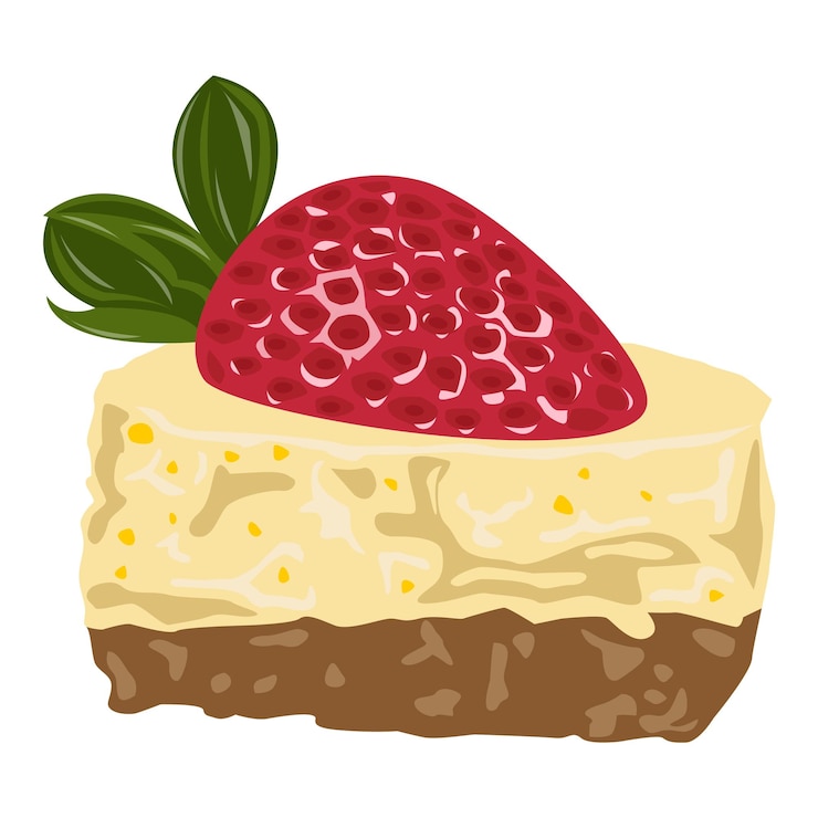 Vector vector delicioso pastel de queso de fresa postre vector de comida