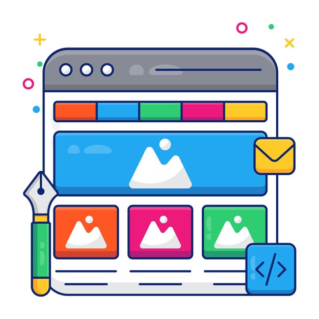 Un vector de descarga premium de wireframe de la web